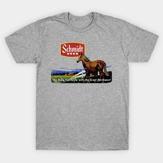 Schmidt Beer Horse T-Shirt by retrorockit